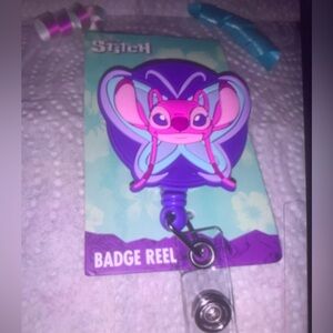 Disney STITCH ID Badge Holder reel And Clip NEW NWT